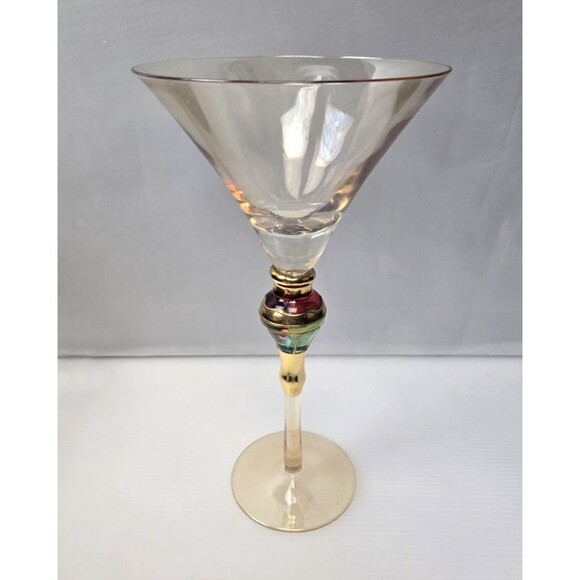 Z. Gallerie Majestic Amber Art Glass Oversized Martini Glass 10" - Picture 2 of 11
